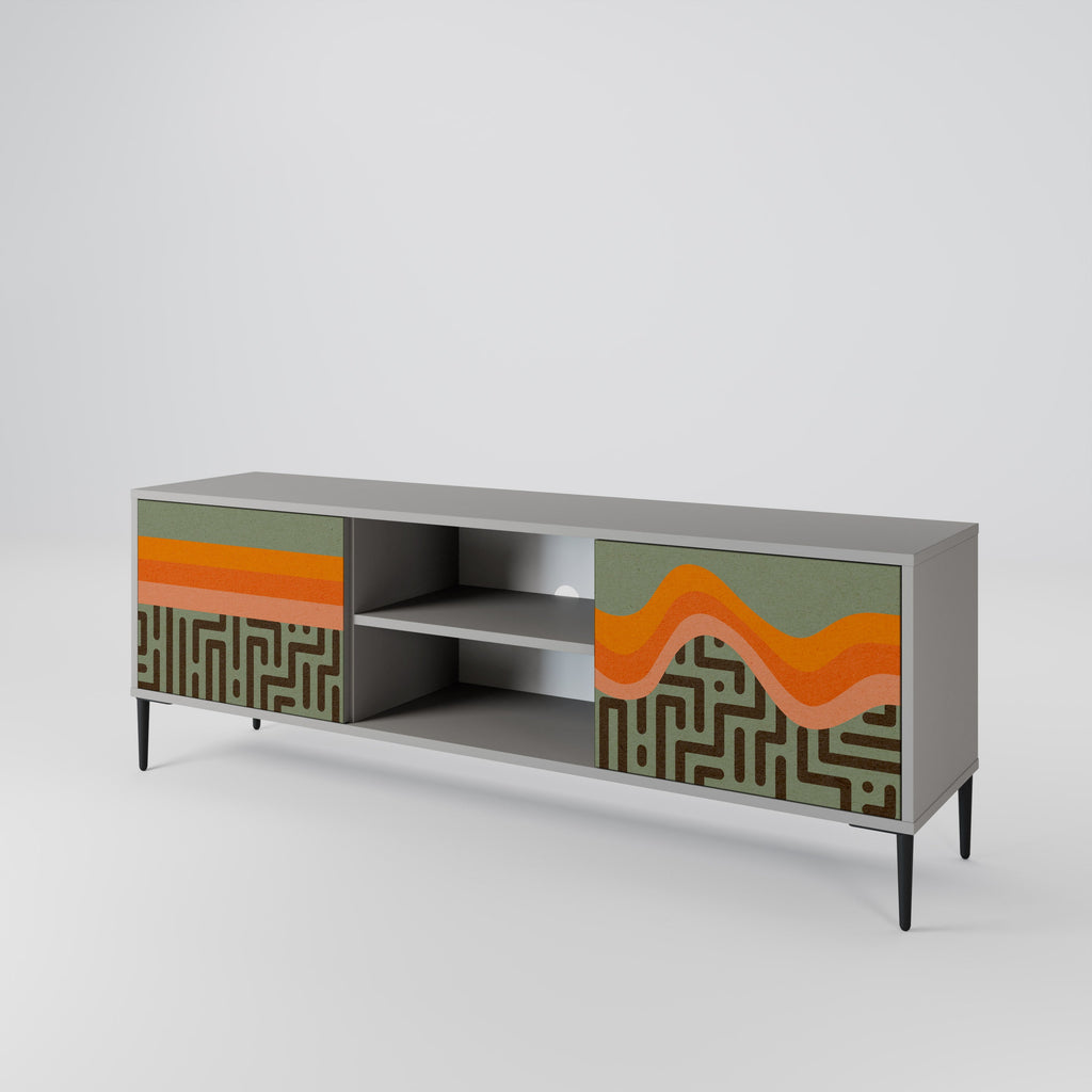 SIMPLE SOLUTIONS 2-Door TV Stand in Grey Finish