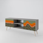 SIMPLE SOLUTIONS 2-Door TV Stand in Grey Finish