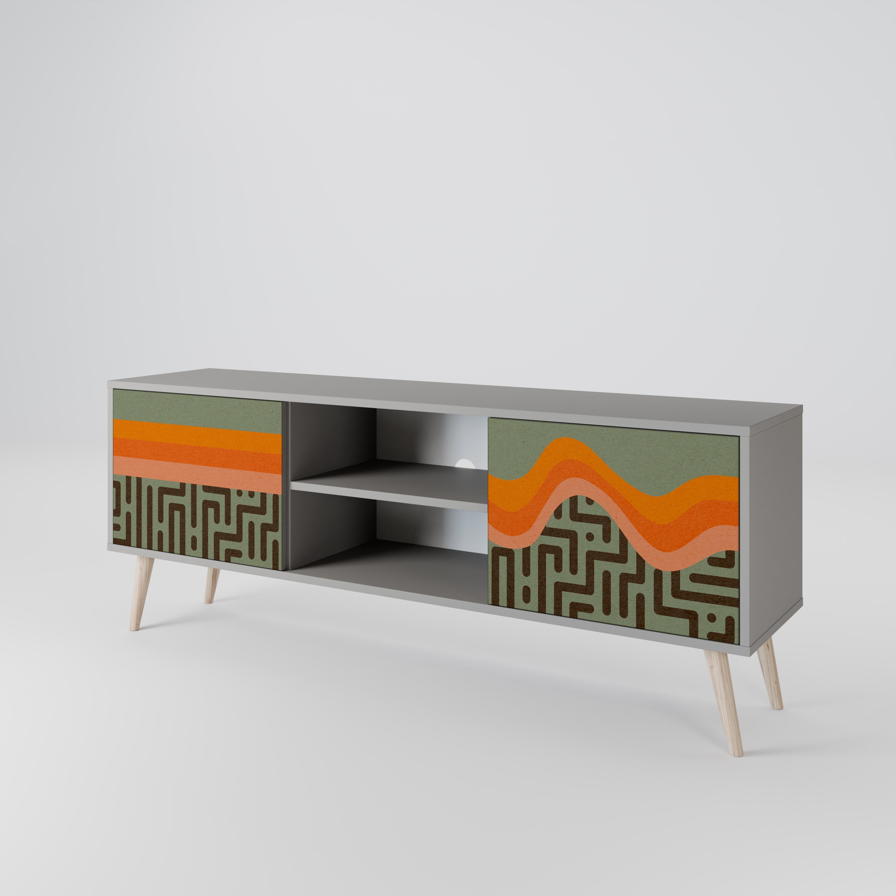 SIMPLE SOLUTIONS Móvel de TV com 2 Portas em Acabamento Cinzento