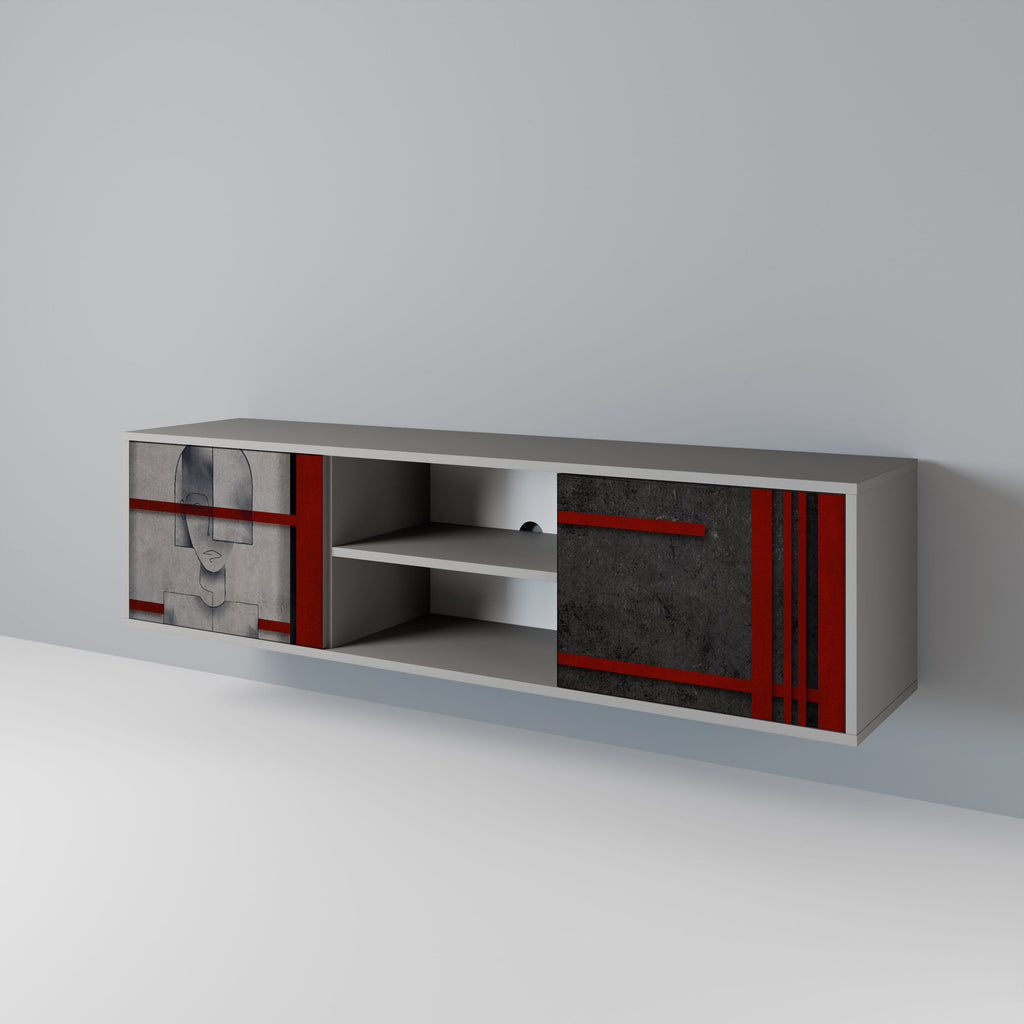 GRAY FIGURES Móvel de TV com 2 Portas em Acabamento Cinzento