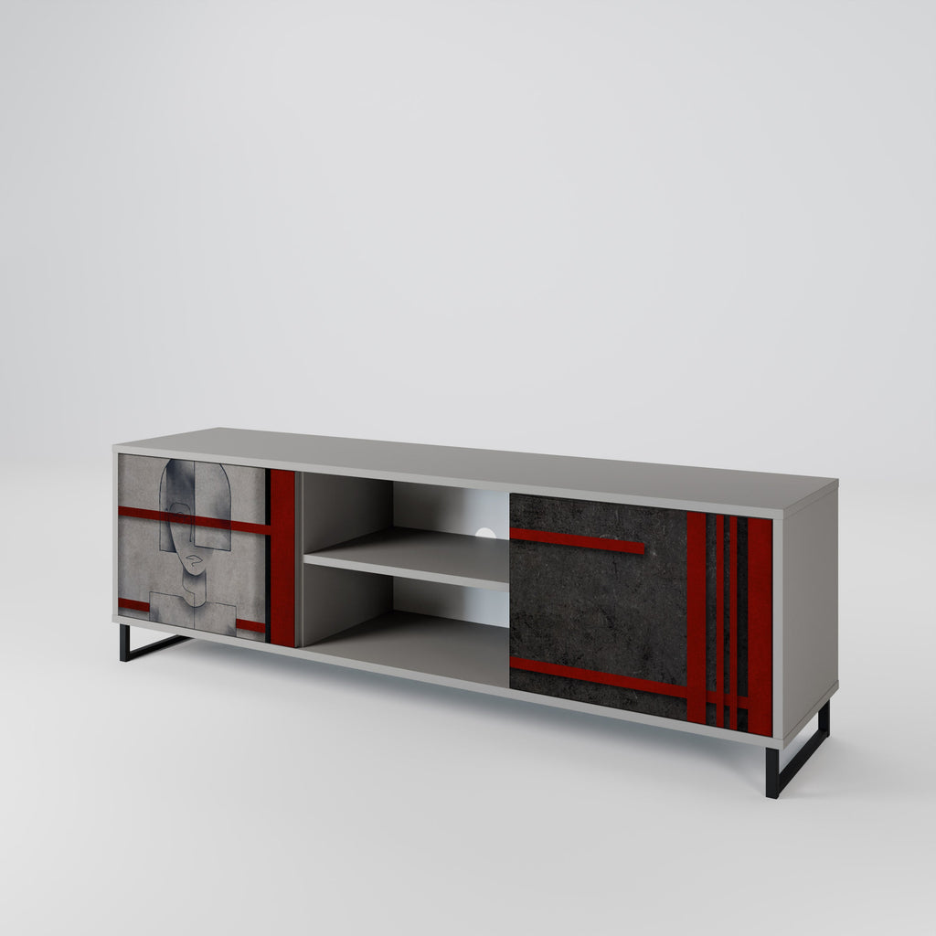 GRAY FIGURES Móvel de TV com 2 Portas em Acabamento Cinzento