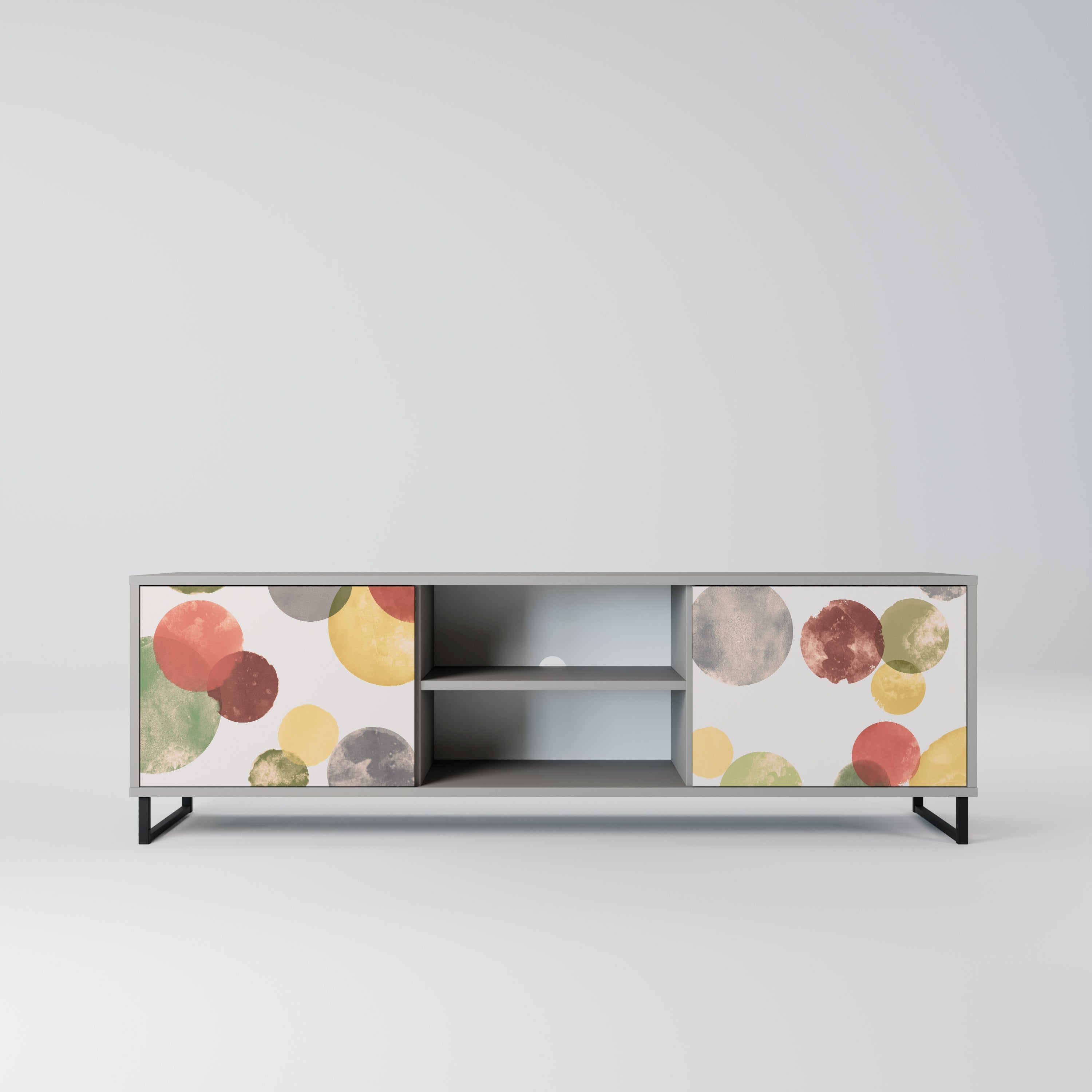 FLEETING HAPPINESS Móvel de TV com 2 Portas em Acabamento Cinzento