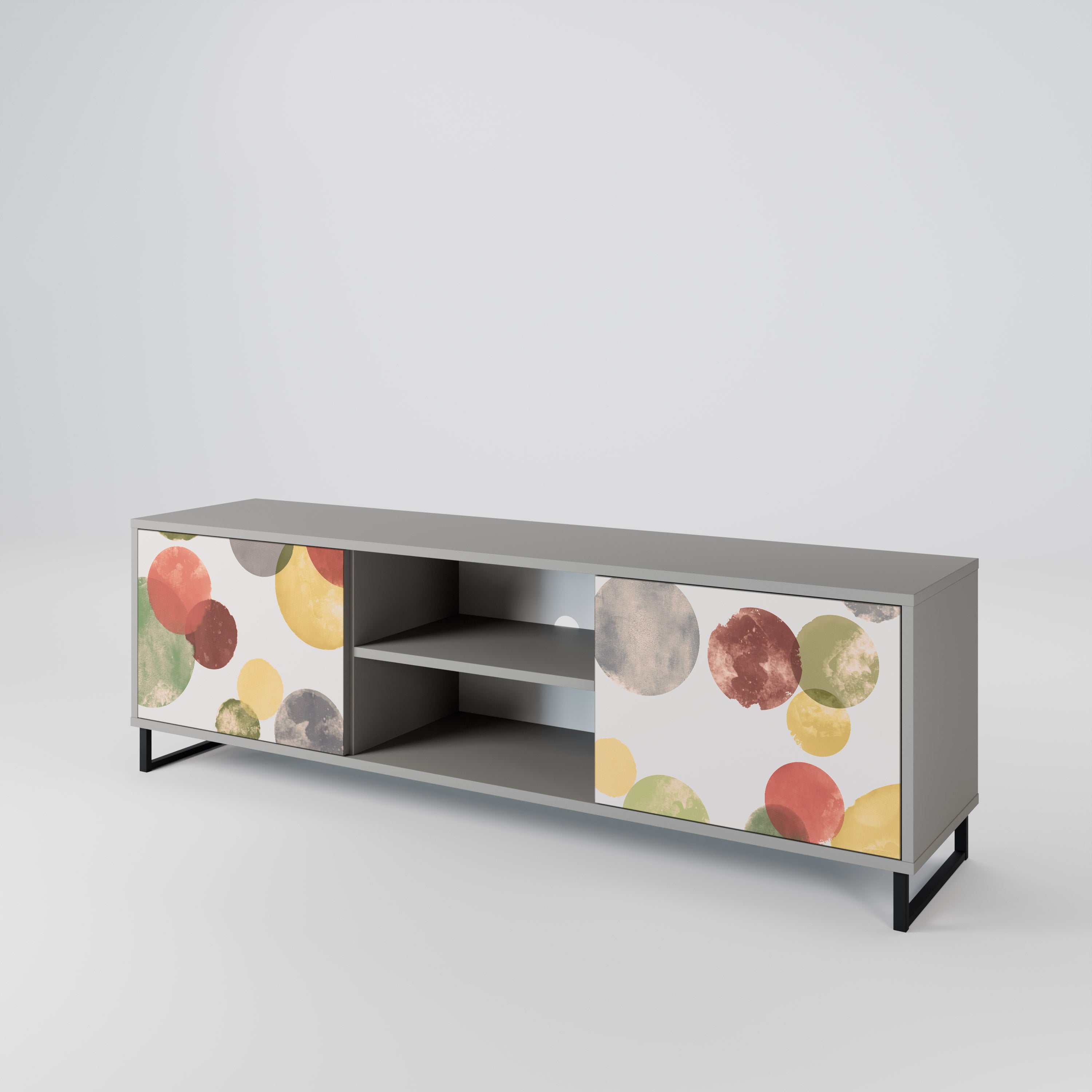 FLEETING HAPPINESS Móvel de TV com 2 Portas em Acabamento Cinzento