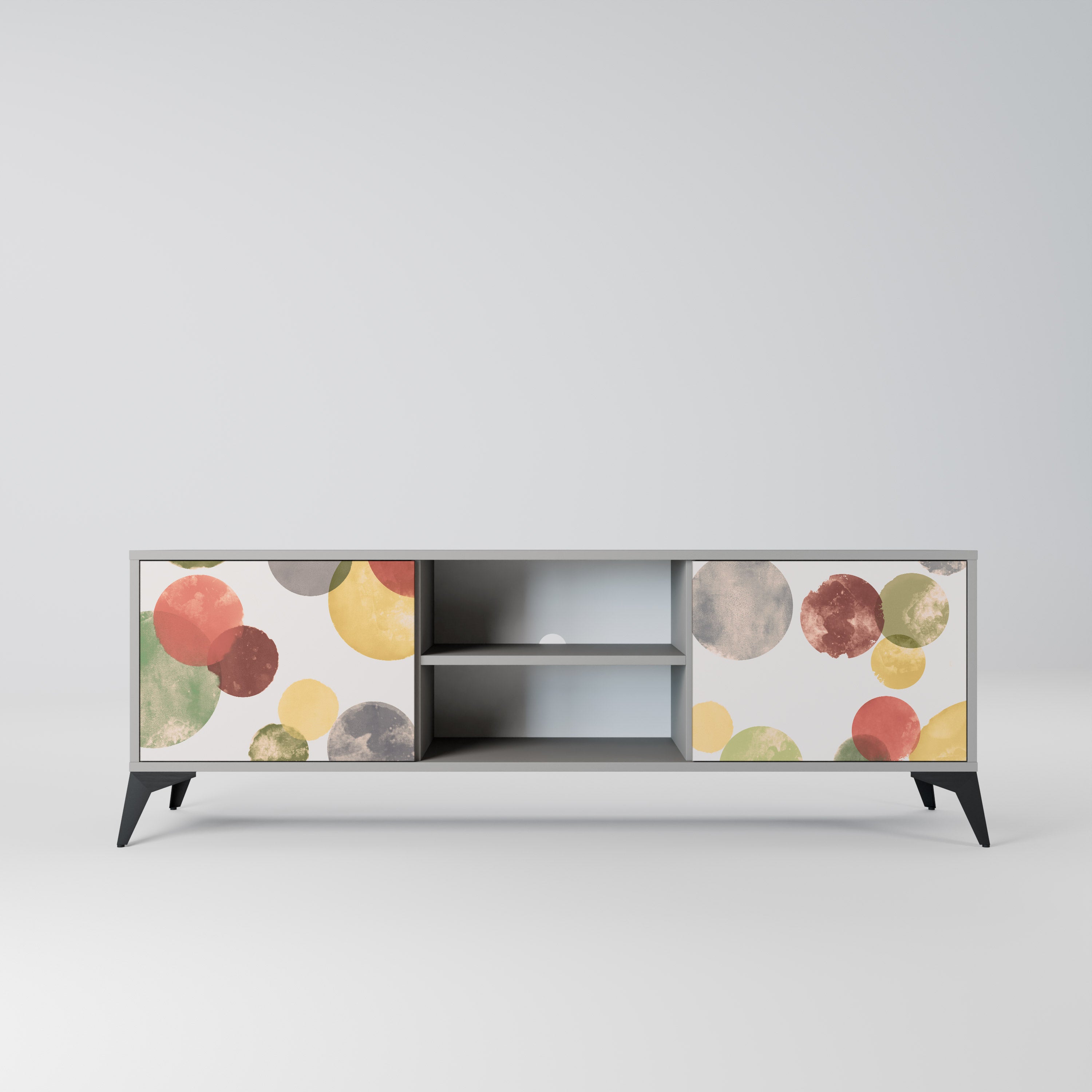 FLEETING HAPPINESS Móvel de TV com 2 Portas em Acabamento Cinzento