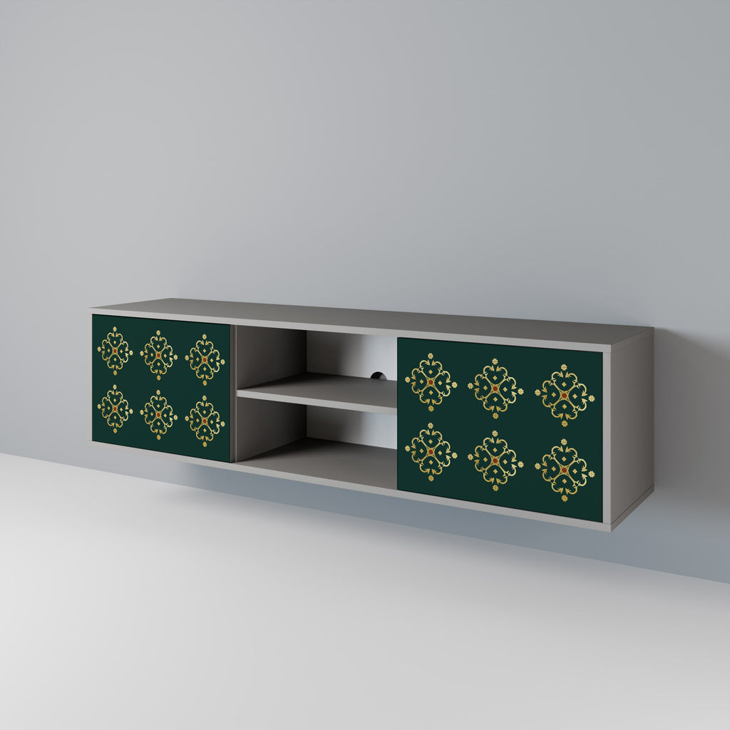 ROYAL MEDALLION Móvel de TV com 2 Portas em Acabamento Cinzento