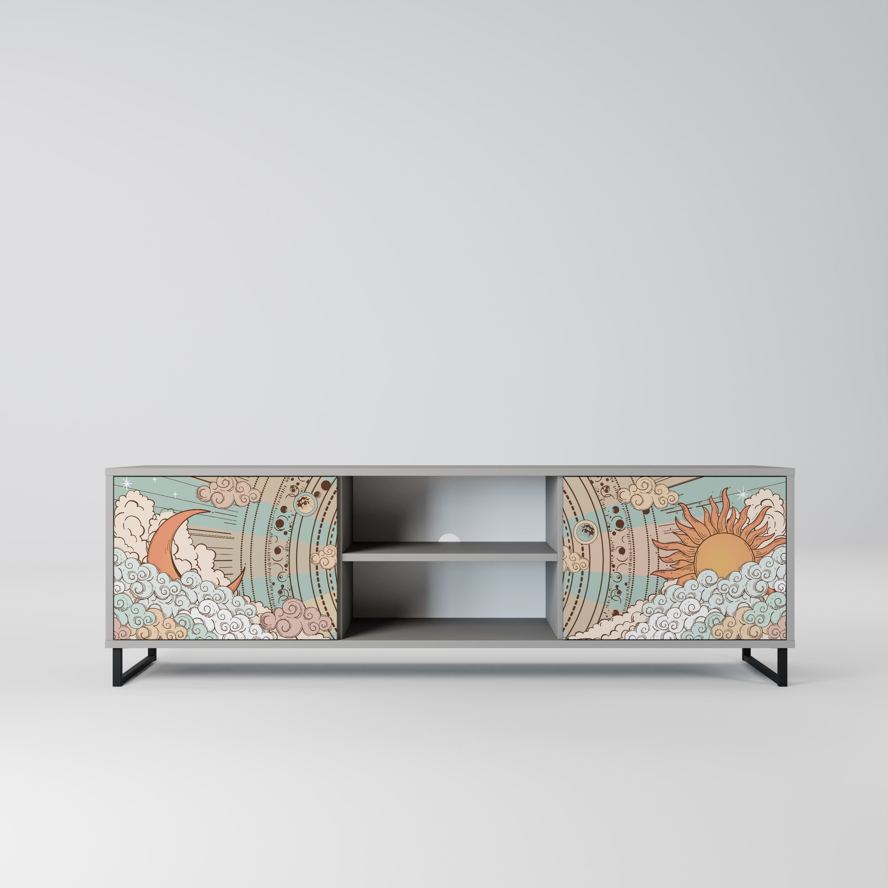 MYSTICAL STRUCTURE Móvel de TV com 2 Portas em Acabamento Cinzento