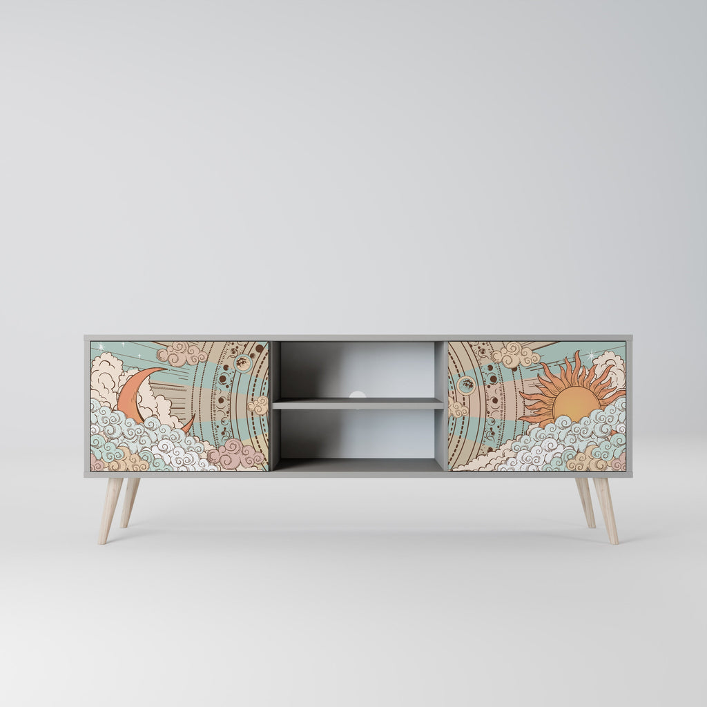 MYSTICAL STRUCTURE Móvel de TV com 2 Portas em Acabamento Cinzento