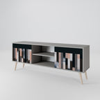 COLLAGE OF RECTANGLES 2-Door TV Stand in Grey Finish