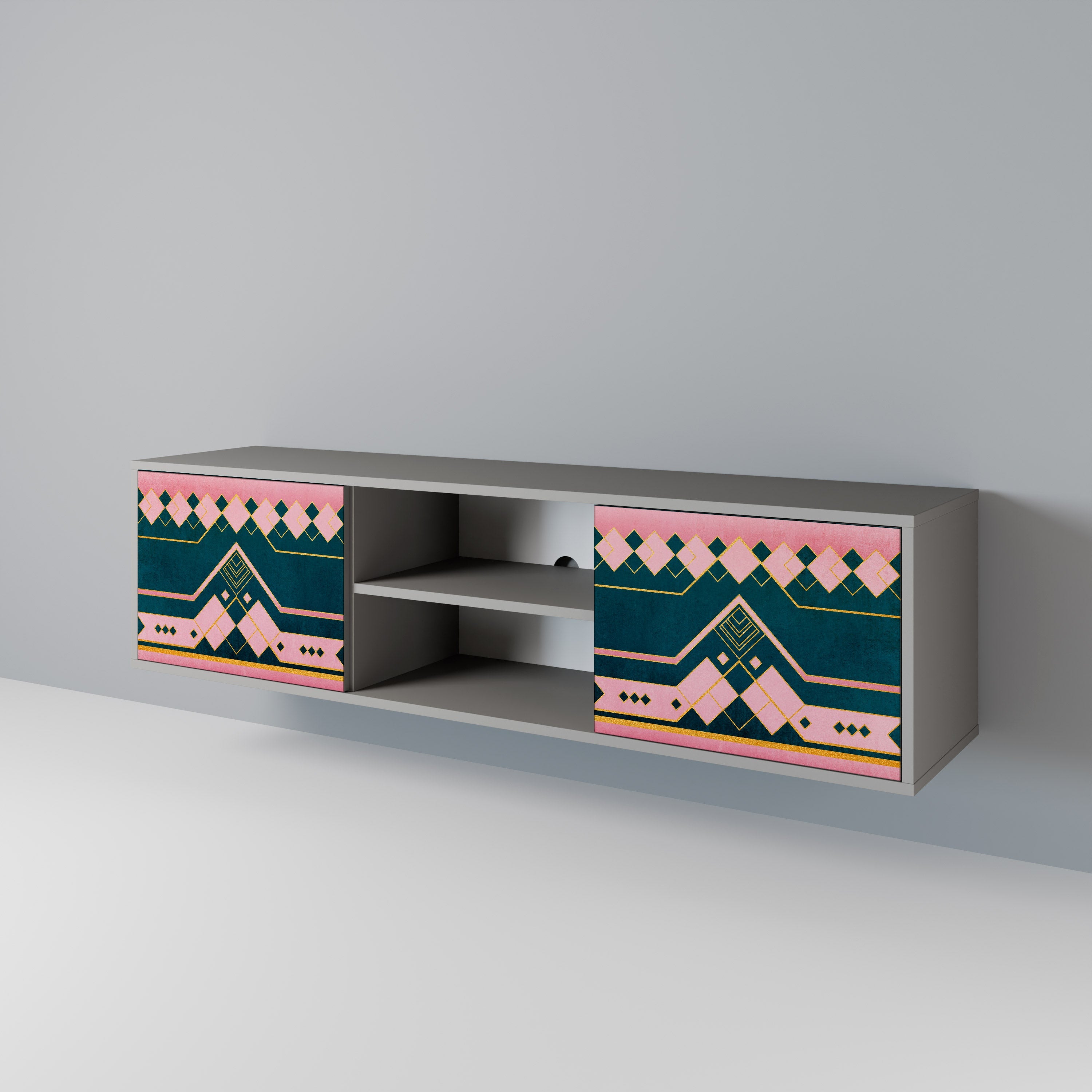 ROYAL COMPOSITION Móvel de TV com 2 Portas em Acabamento Cinzento