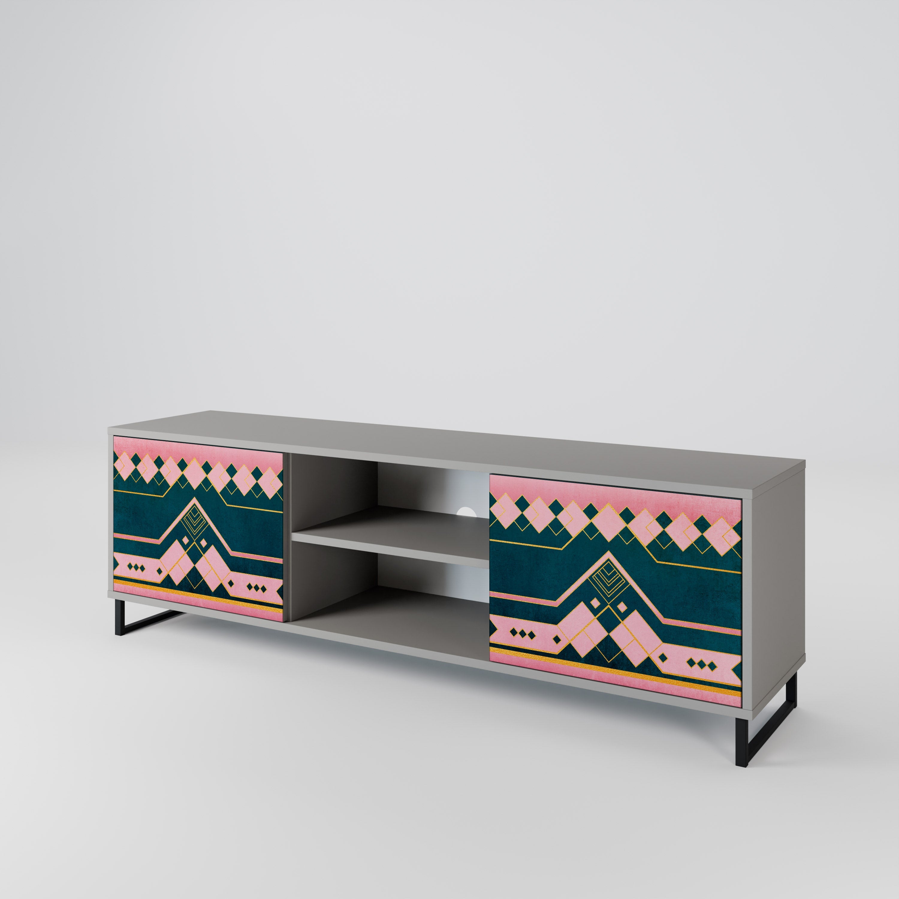 ROYAL COMPOSITION Móvel de TV com 2 Portas em Acabamento Cinzento