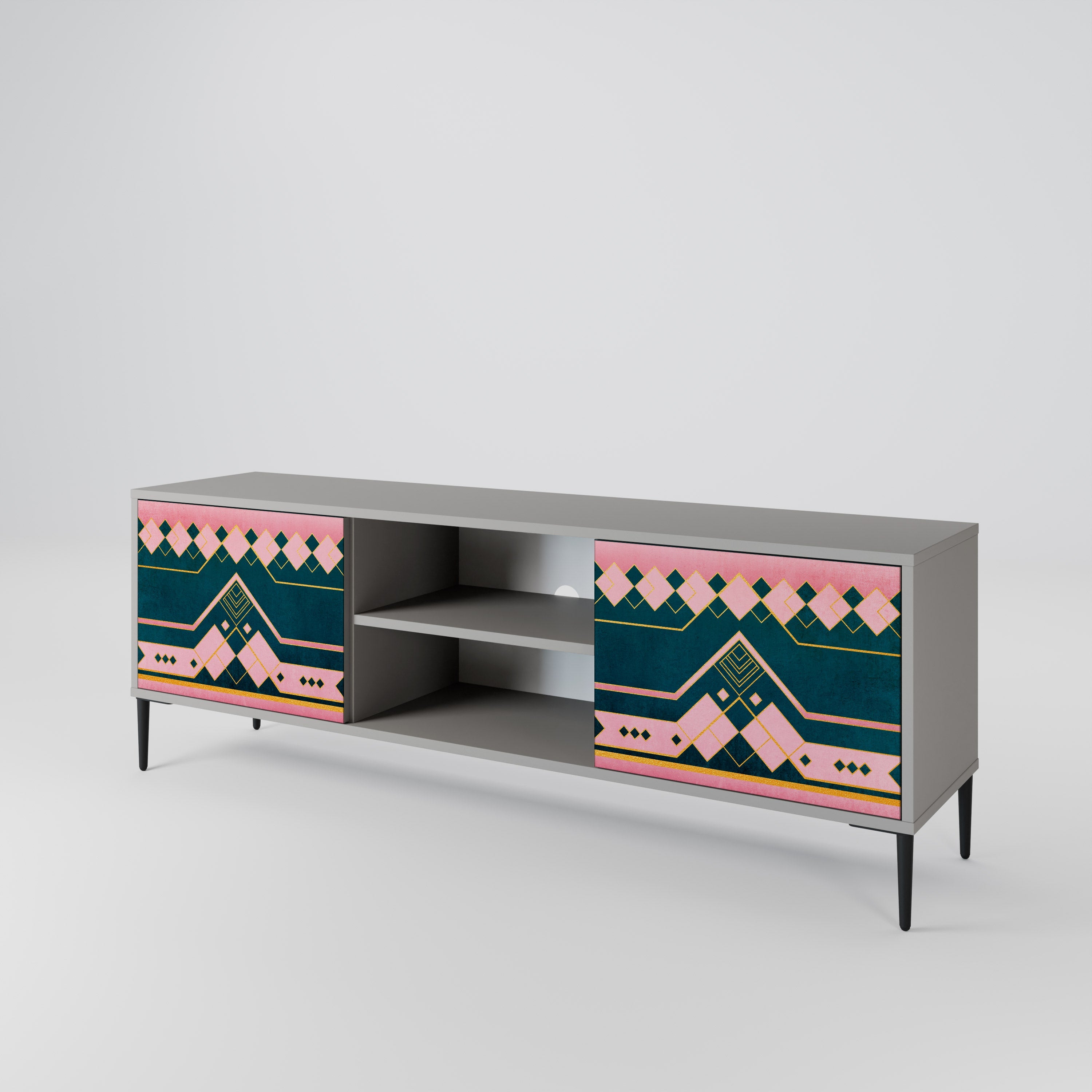 ROYAL COMPOSITION Móvel de TV com 2 Portas em Acabamento Cinzento