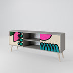 GEOMETRIC RHAPSODY Móvel de TV com 2 Portas em Acabamento Cinzento