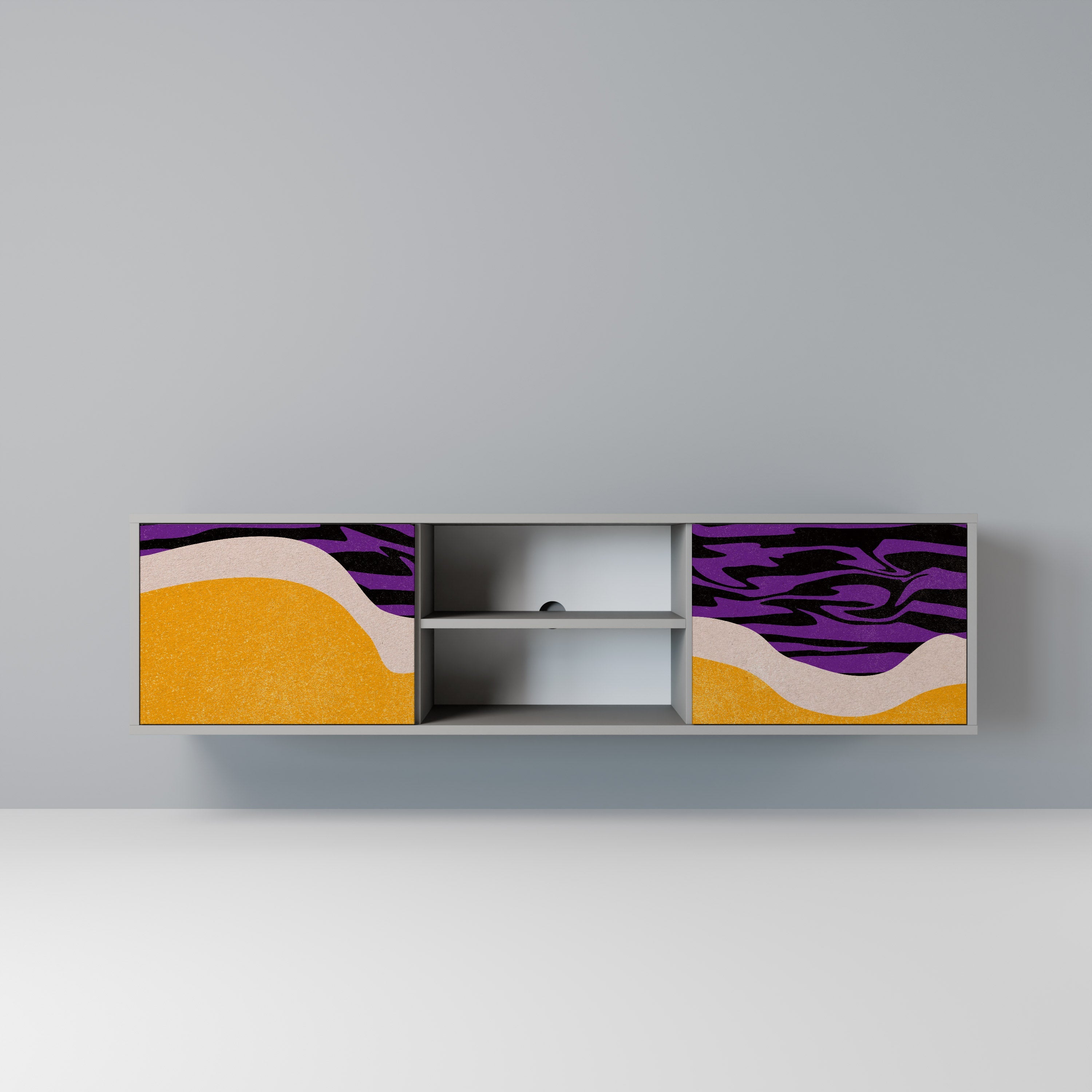 INDEPENDENT BORDER Móvel de TV com 2 Portas em Acabamento Cinzento