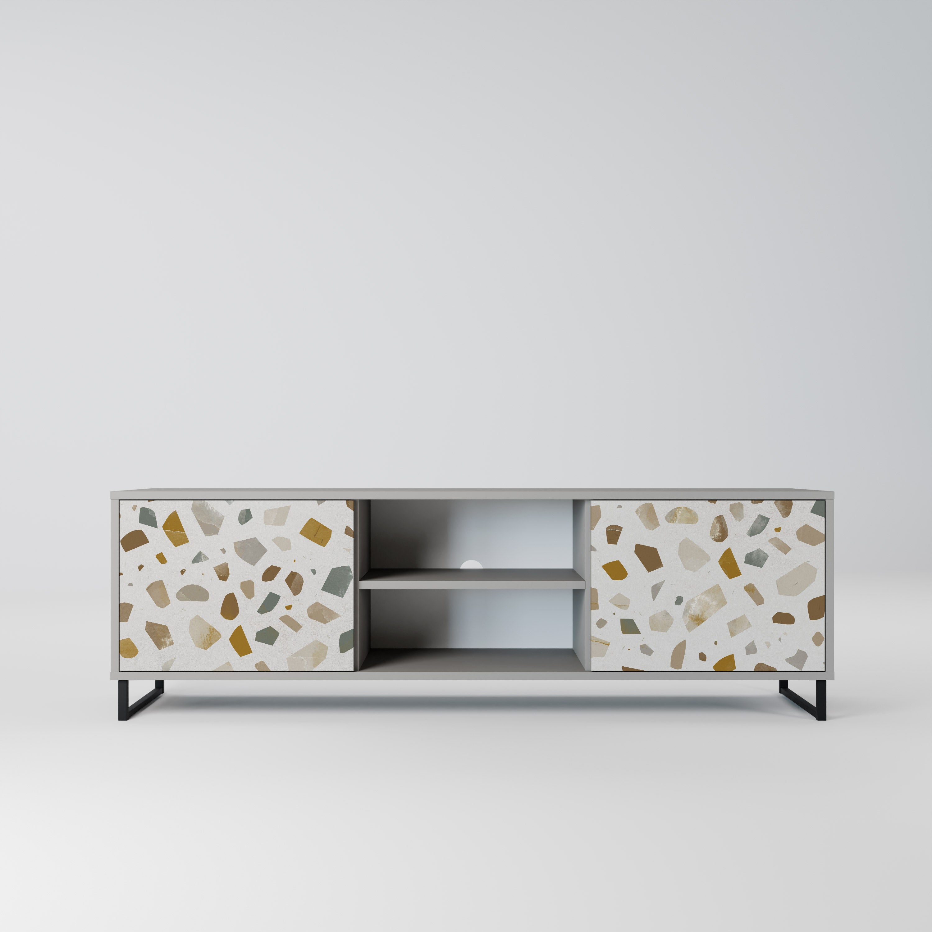 PIECES OF TOMORROW Móvel de TV com 2 Portas em Acabamento Cinzento