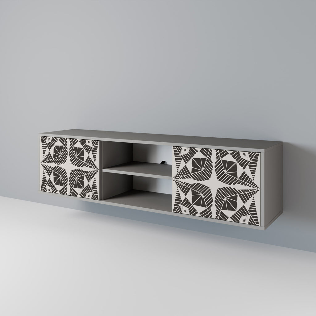 MONOCHROME NEXUS Móvel de TV com 2 Portas em Acabamento Cinzento