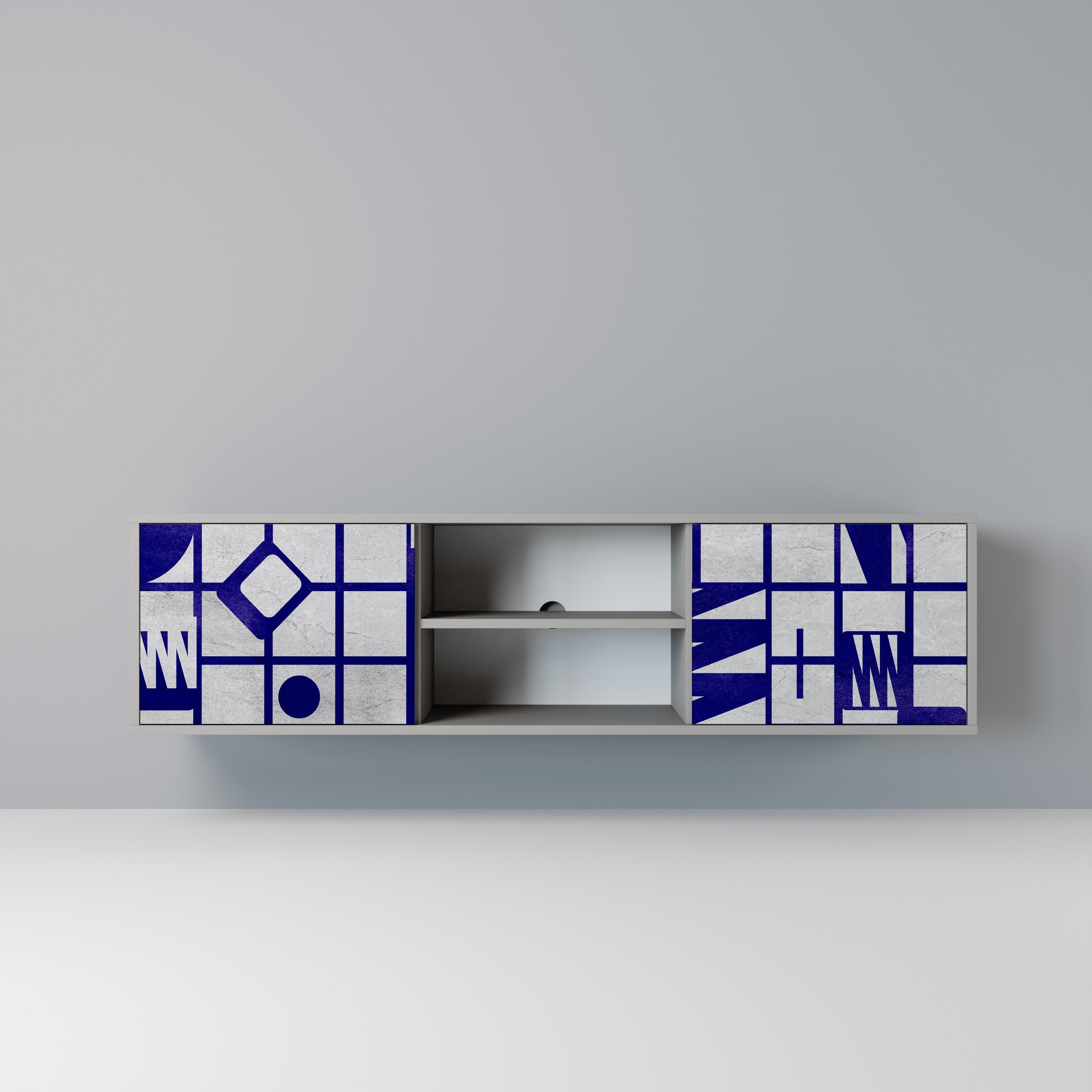 THE RIGHT PLACES Móvel de TV com 2 Portas em Acabamento Cinzento