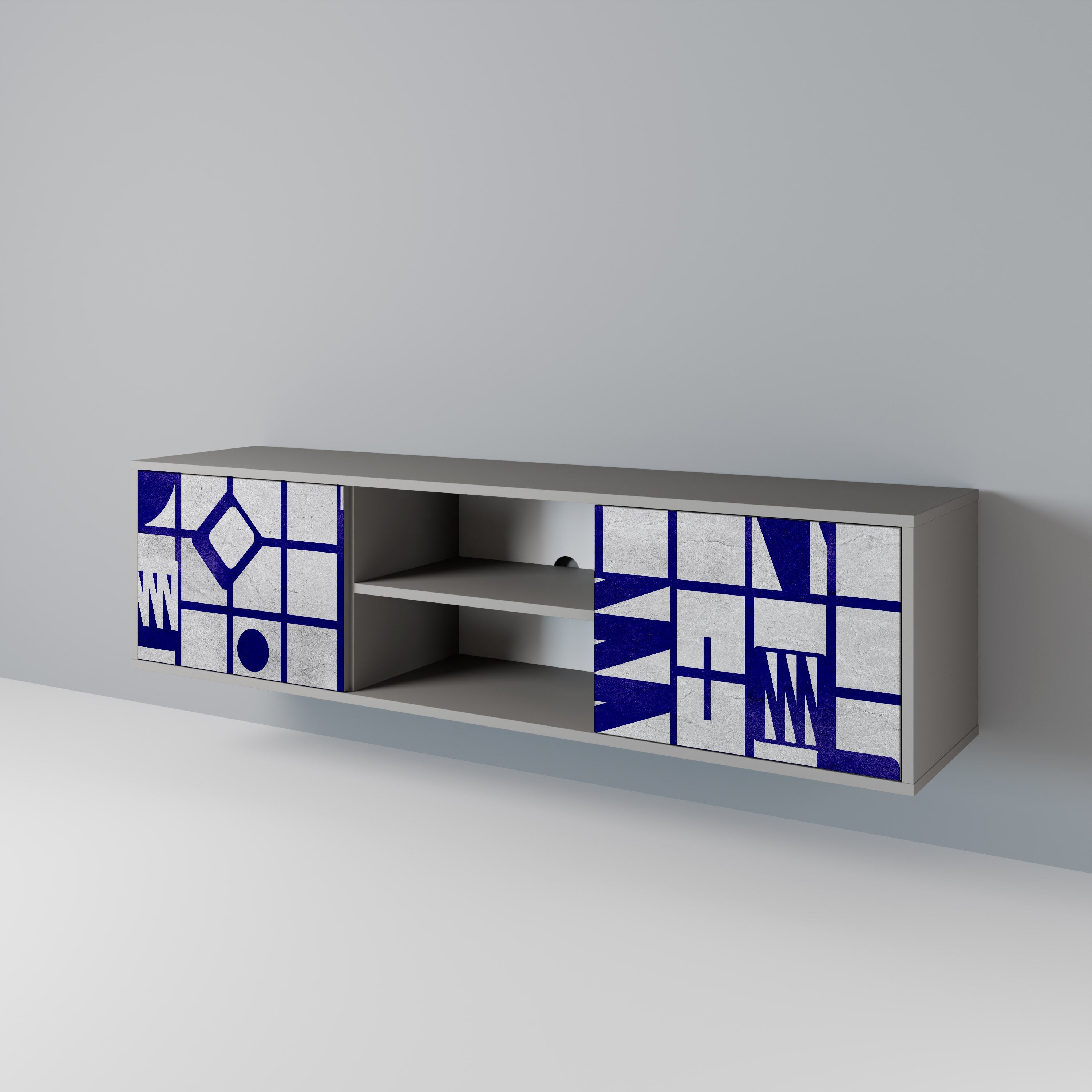 THE RIGHT PLACES Móvel de TV com 2 Portas em Acabamento Cinzento