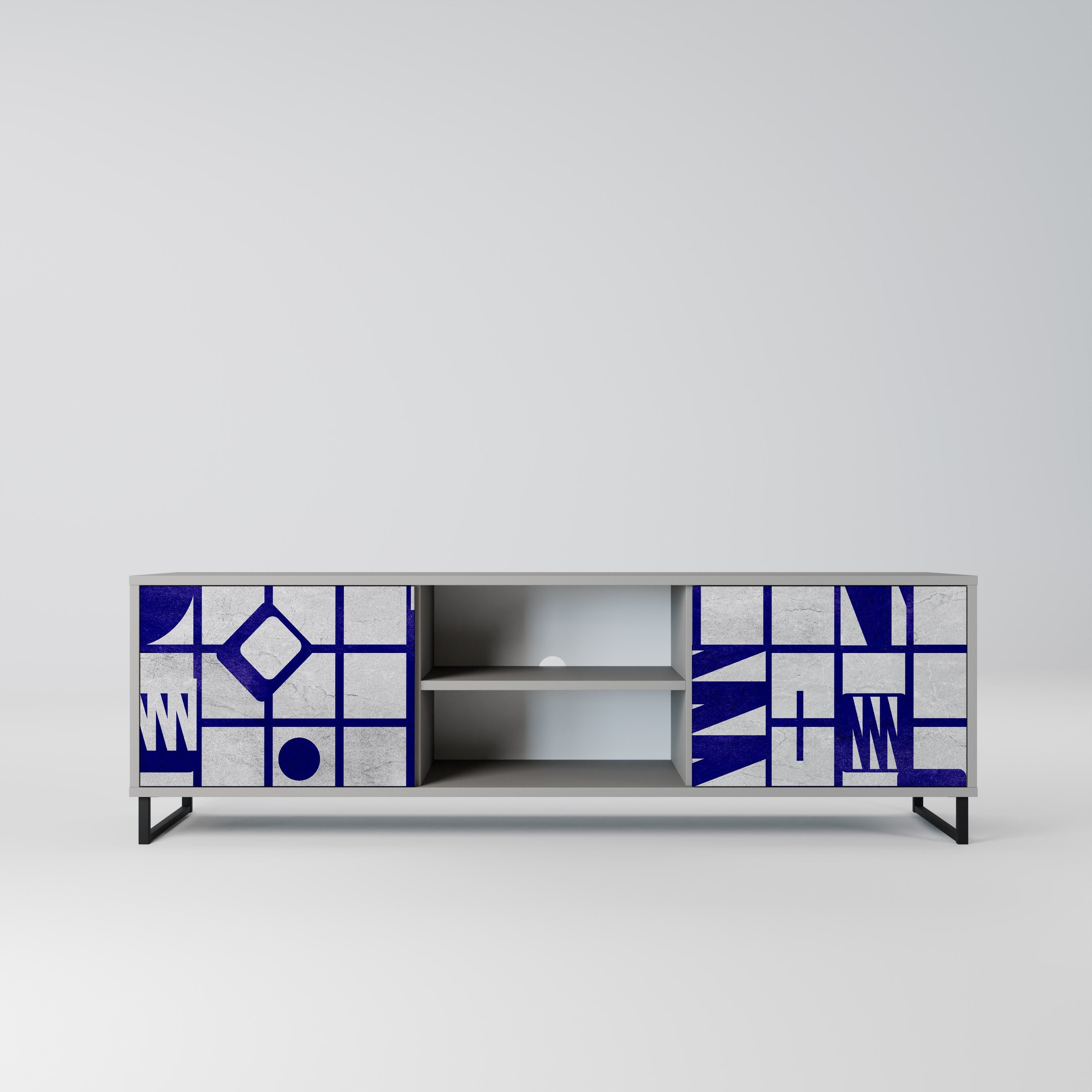 THE RIGHT PLACES Móvel de TV com 2 Portas em Acabamento Cinzento