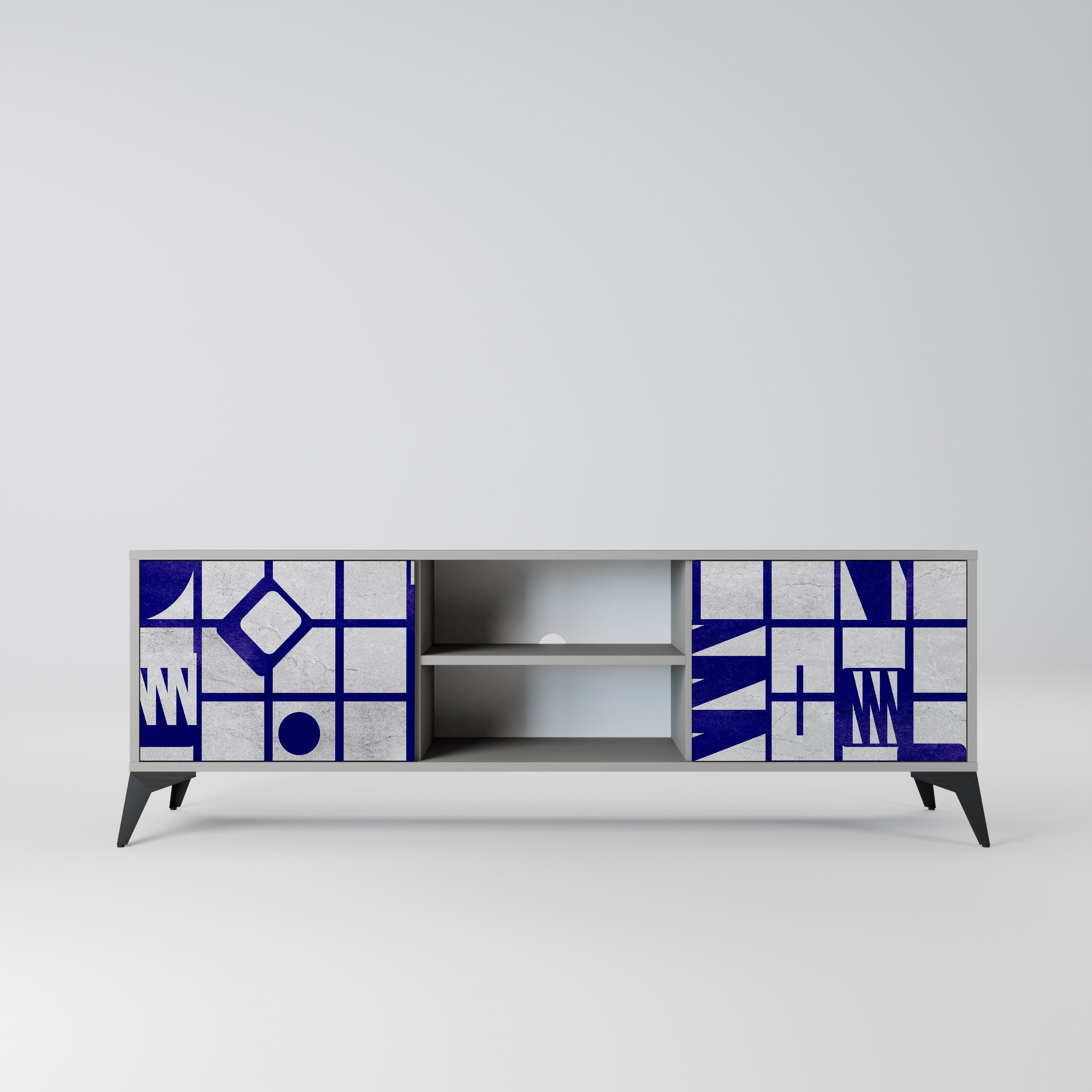 THE RIGHT PLACES Móvel de TV com 2 Portas em Acabamento Cinzento