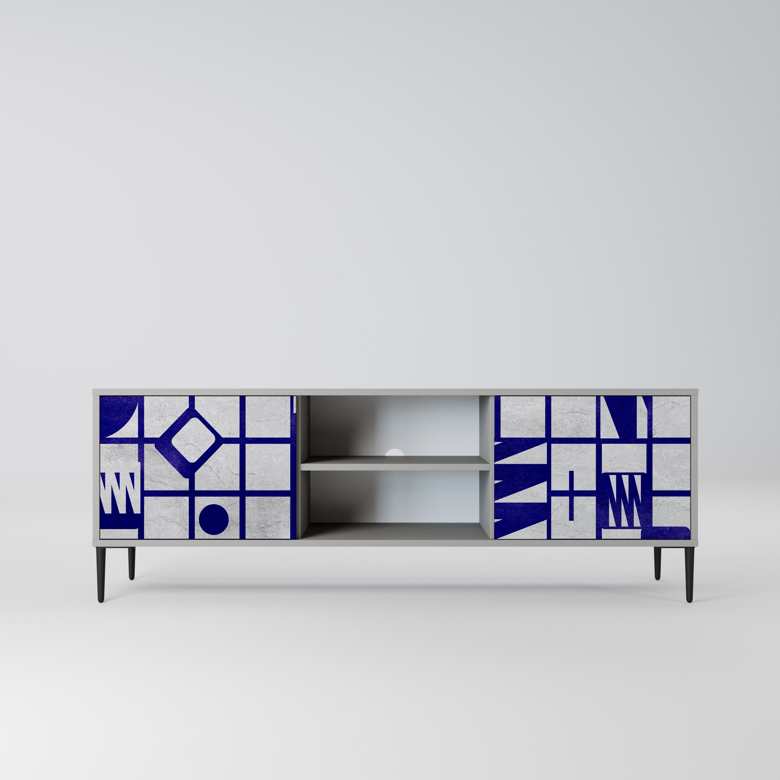 THE RIGHT PLACES Móvel de TV com 2 Portas em Acabamento Cinzento