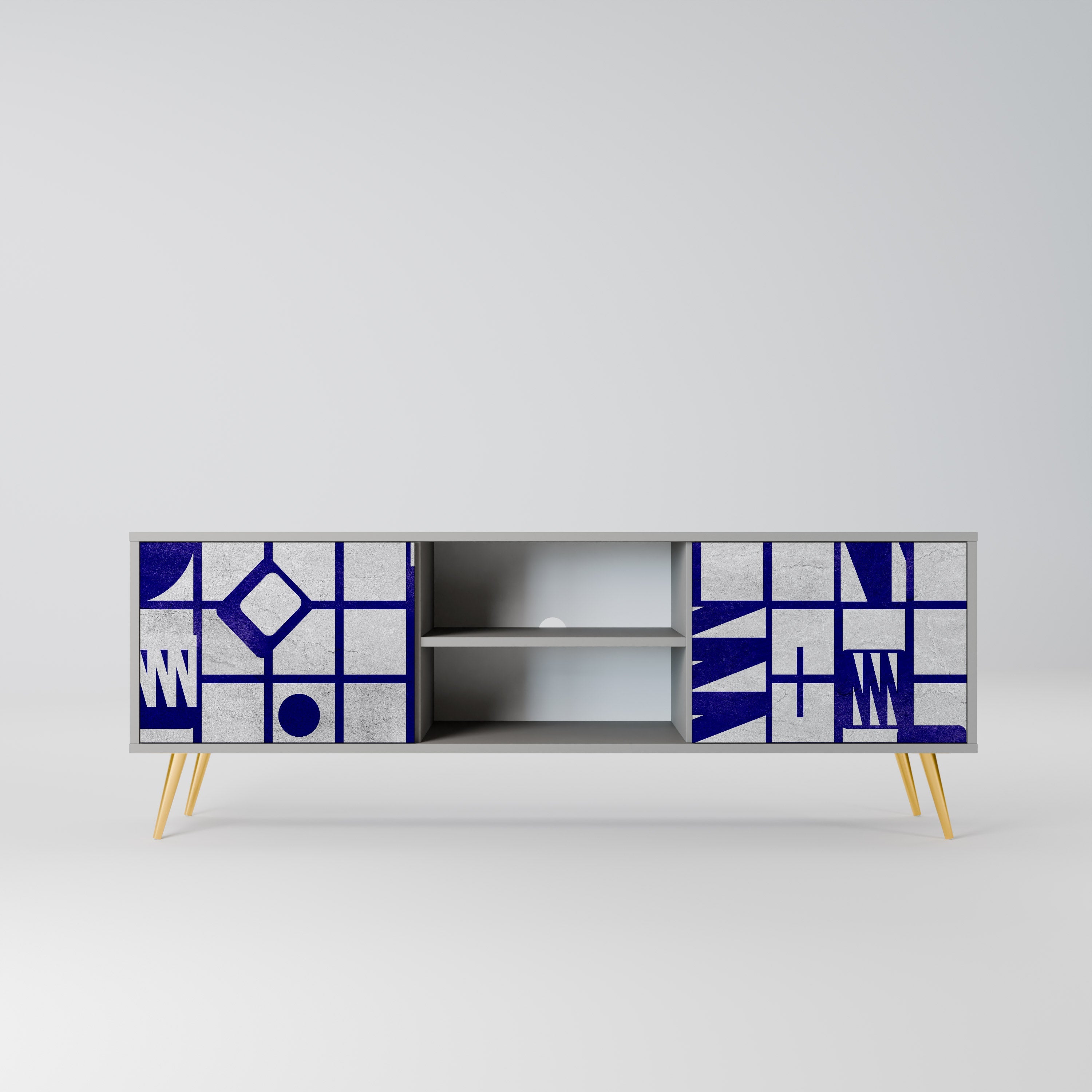 THE RIGHT PLACES Móvel de TV com 2 Portas em Acabamento Cinzento