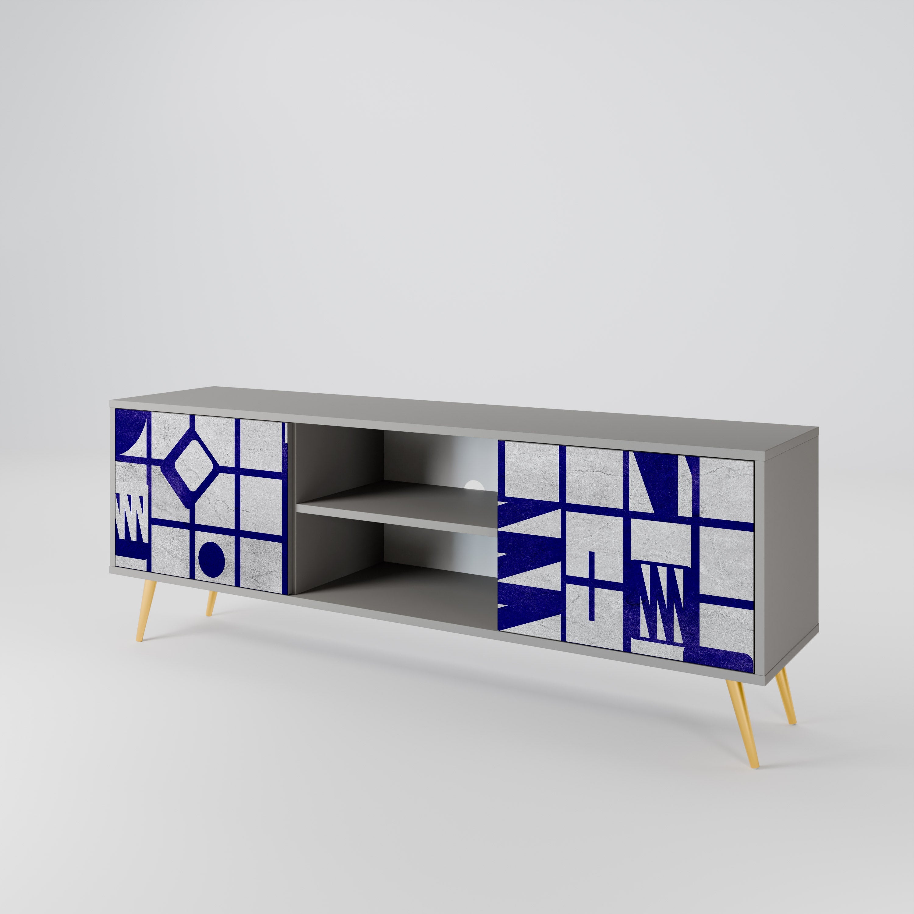 THE RIGHT PLACES Móvel de TV com 2 Portas em Acabamento Cinzento