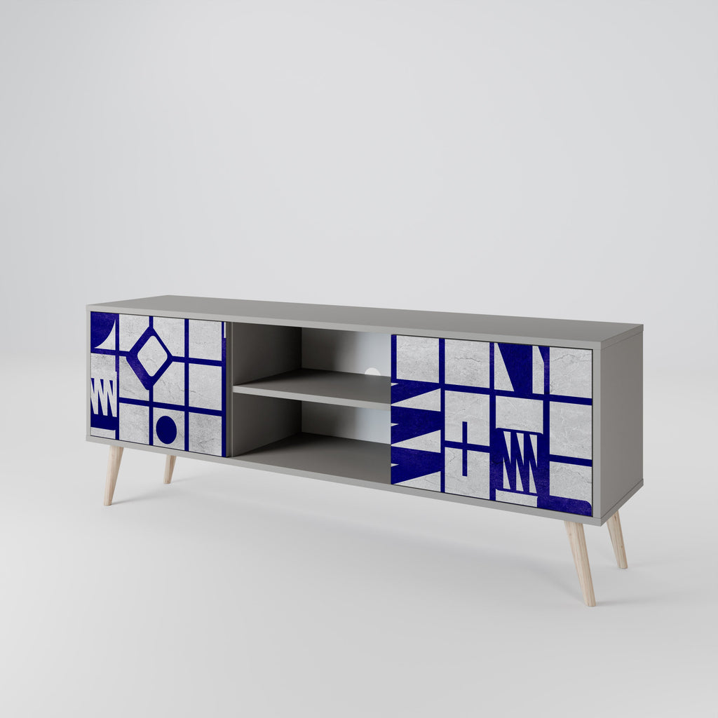 THE RIGHT PLACES Móvel de TV com 2 Portas em Acabamento Cinzento