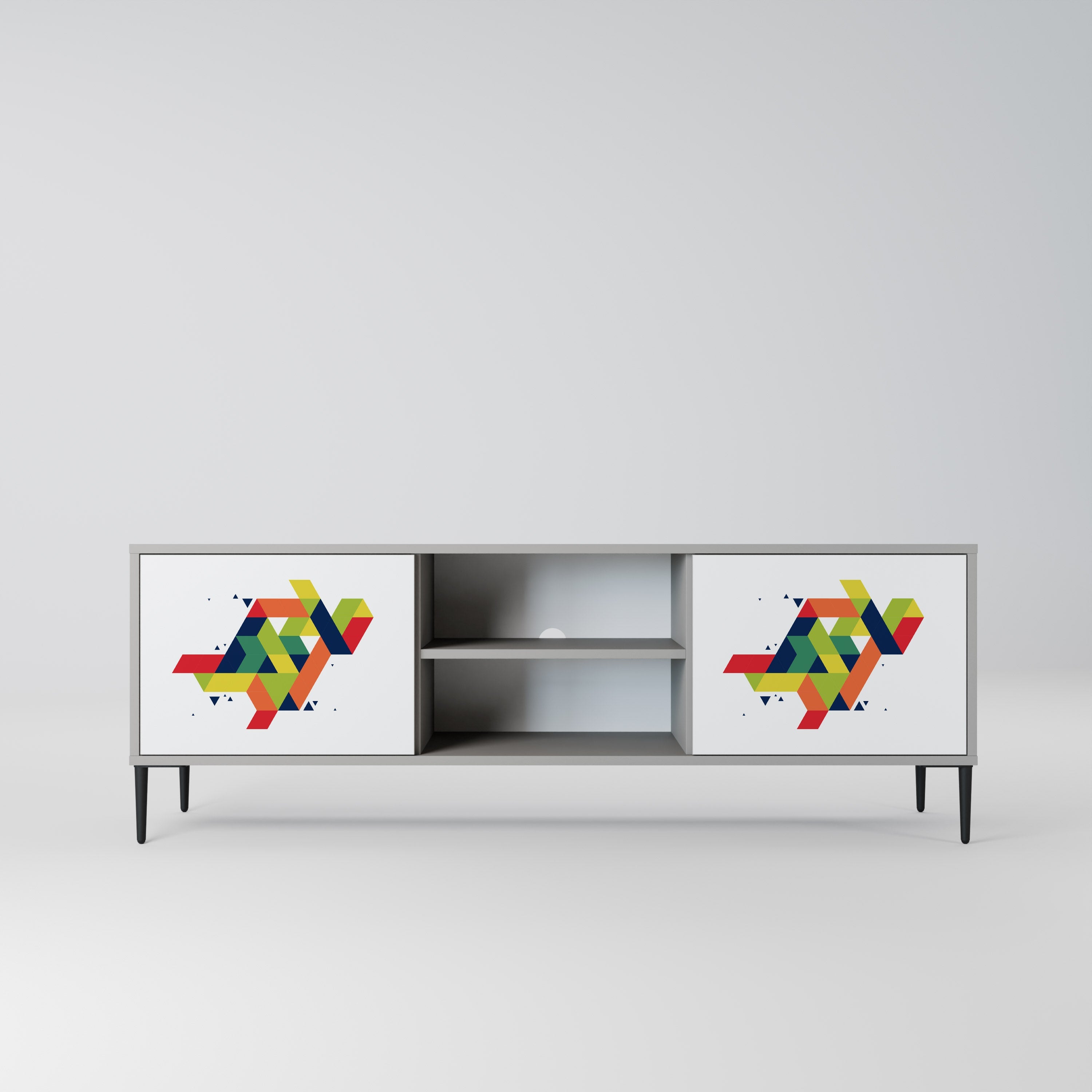 FUTURE SIGN Móvel de TV com 2 Portas em Acabamento Cinzento