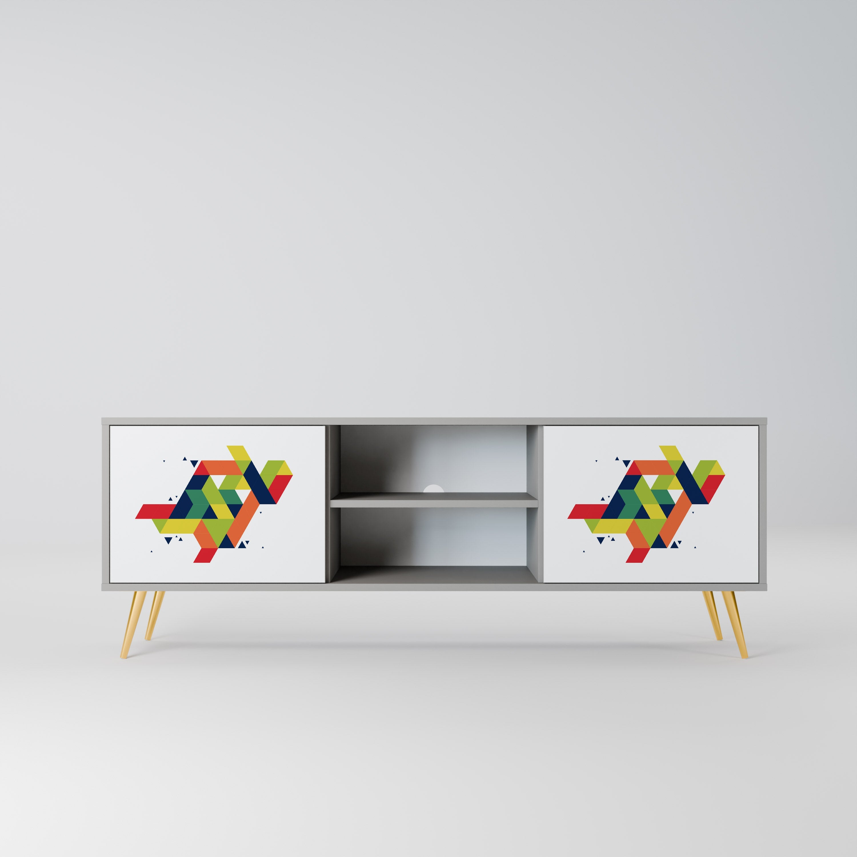 FUTURE SIGN Móvel de TV com 2 Portas em Acabamento Cinzento