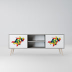 FUTURE SIGN Móvel de TV com 2 Portas em Acabamento Cinzento