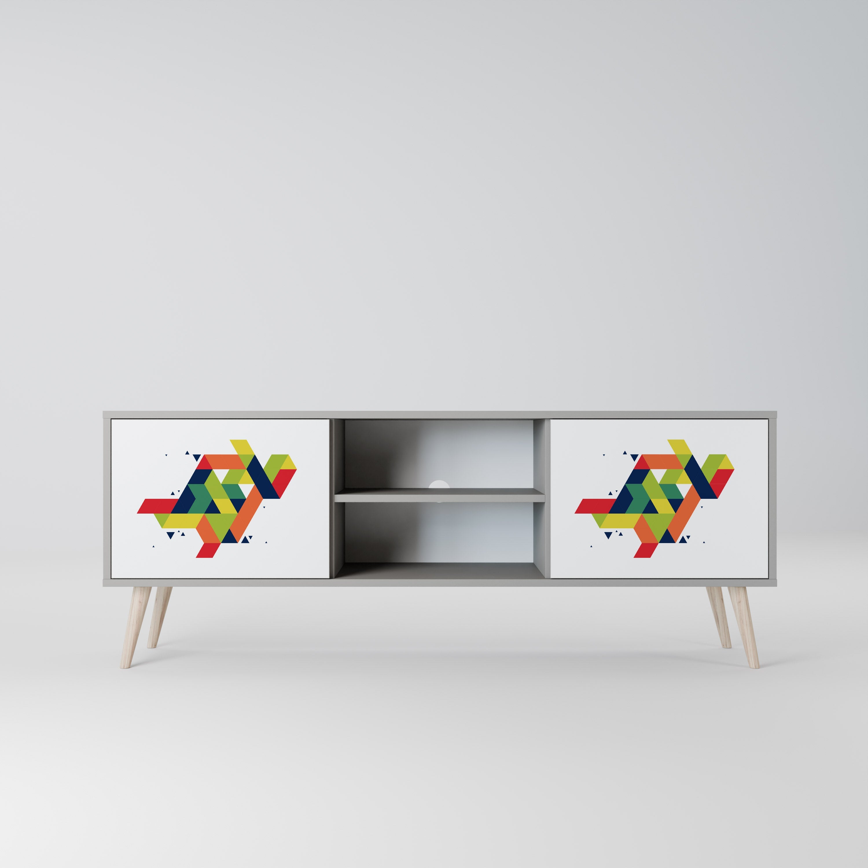 FUTURE SIGN Móvel de TV com 2 Portas em Acabamento Cinzento