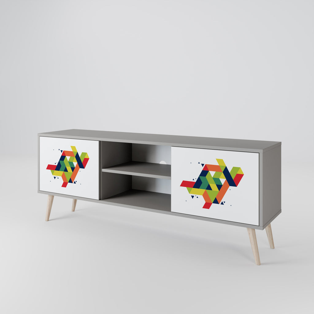 FUTURE SIGN Móvel de TV com 2 Portas em Acabamento Cinzento