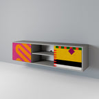 VIVID ART Móvel de TV com 2 Portas em Acabamento Cinzento