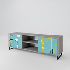 PATHS TO HAPPINESS Móvel de TV com 2 Portas em Acabamento Cinzento