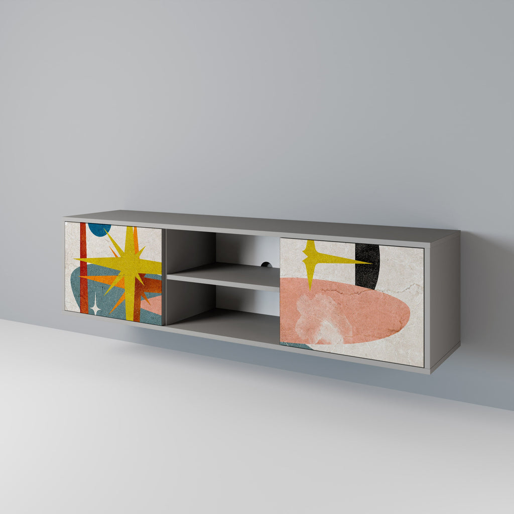 INTERSTELLAR VIBES Móvel de TV com 2 Portas em Acabamento Cinzento