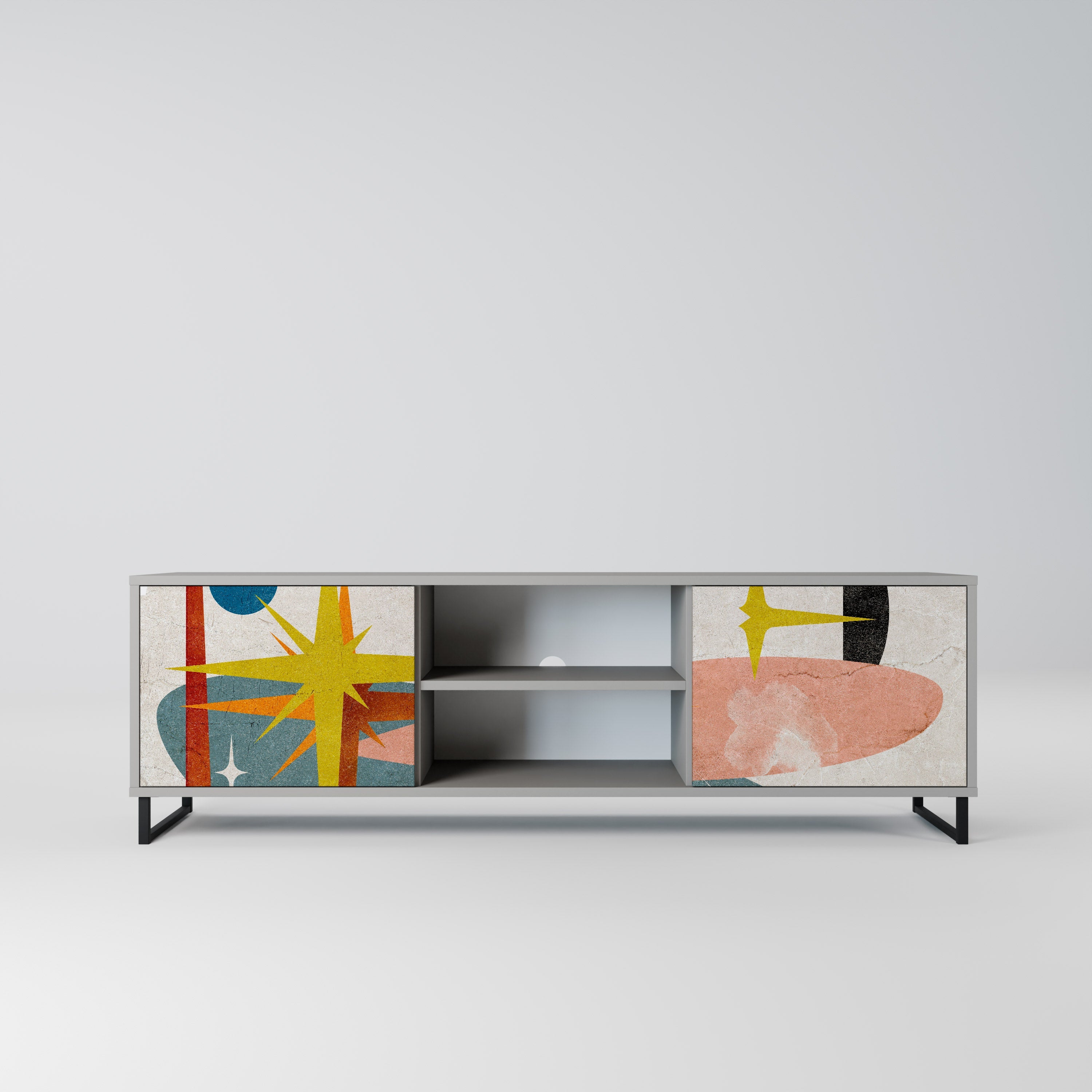 INTERSTELLAR VIBES Móvel de TV com 2 Portas em Acabamento Cinzento