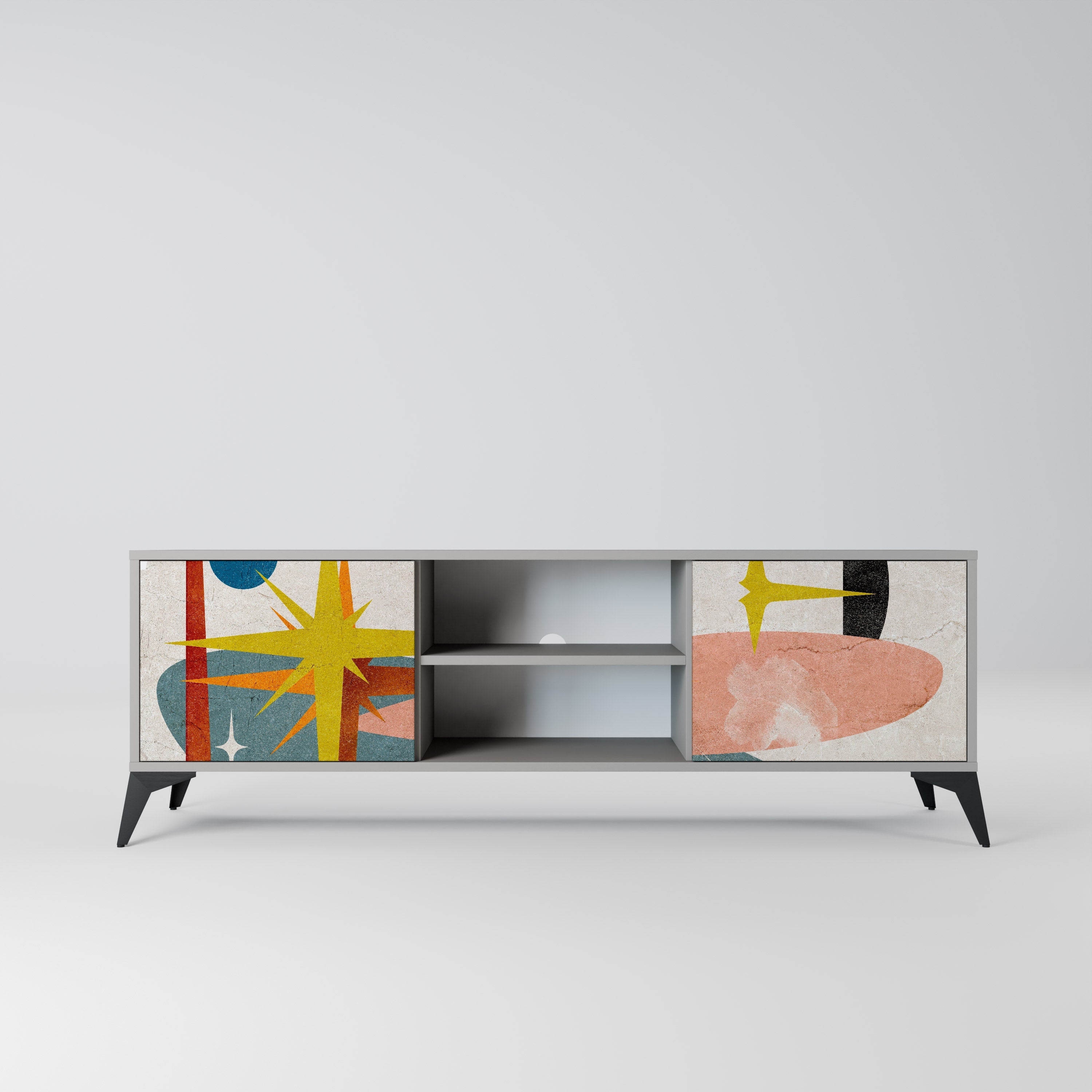 INTERSTELLAR VIBES Móvel de TV com 2 Portas em Acabamento Cinzento