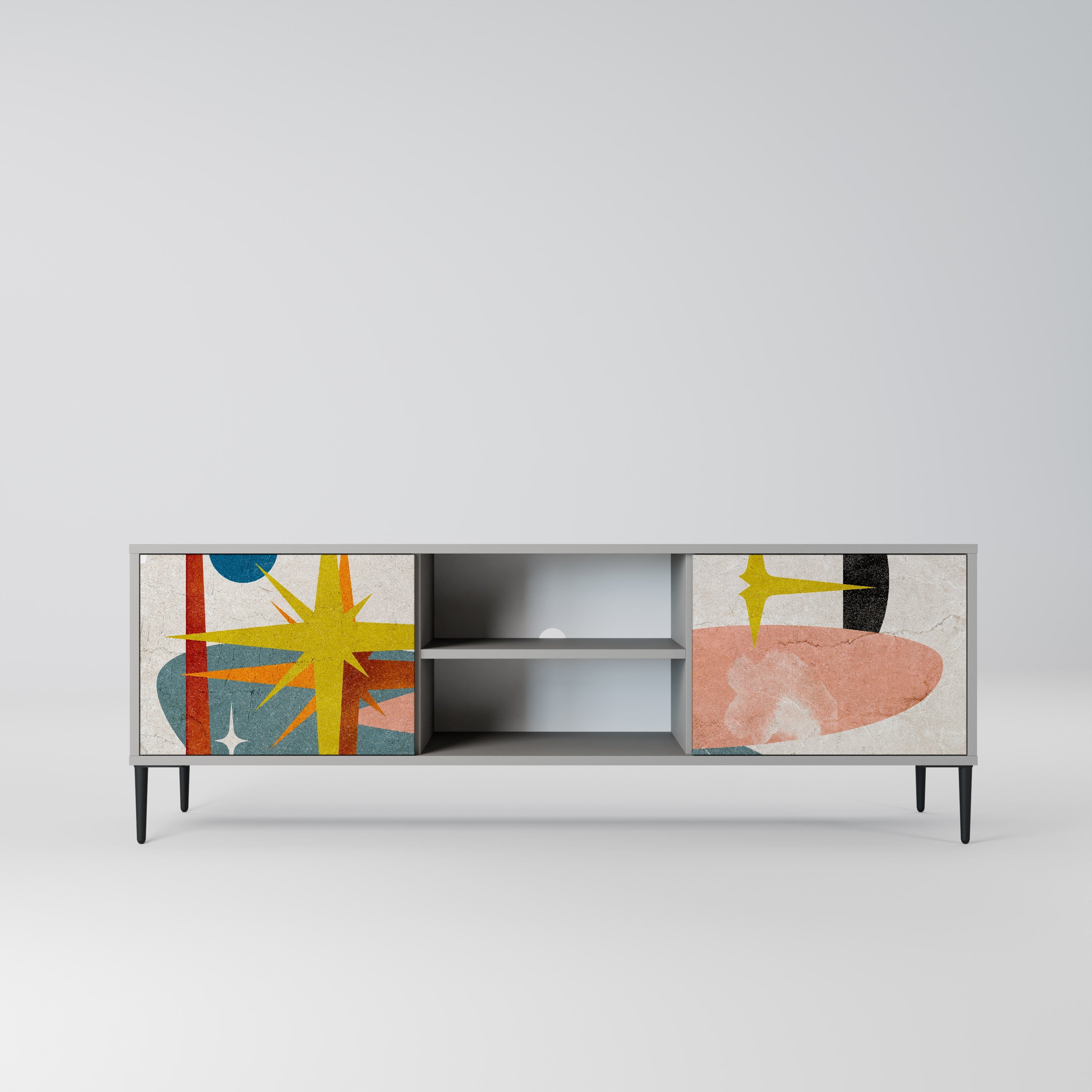 INTERSTELLAR VIBES Móvel de TV com 2 Portas em Acabamento Cinzento