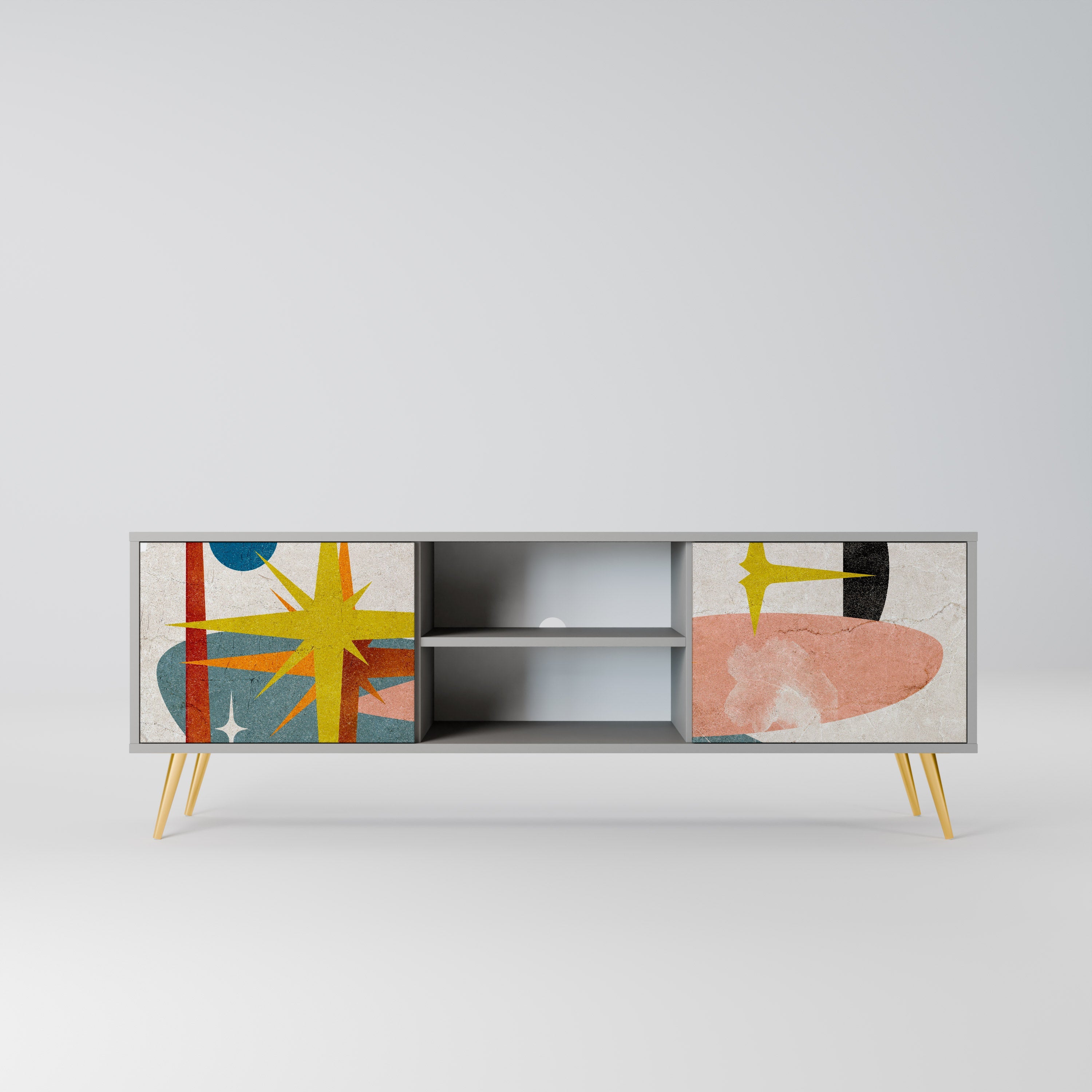 INTERSTELLAR VIBES Móvel de TV com 2 Portas em Acabamento Cinzento