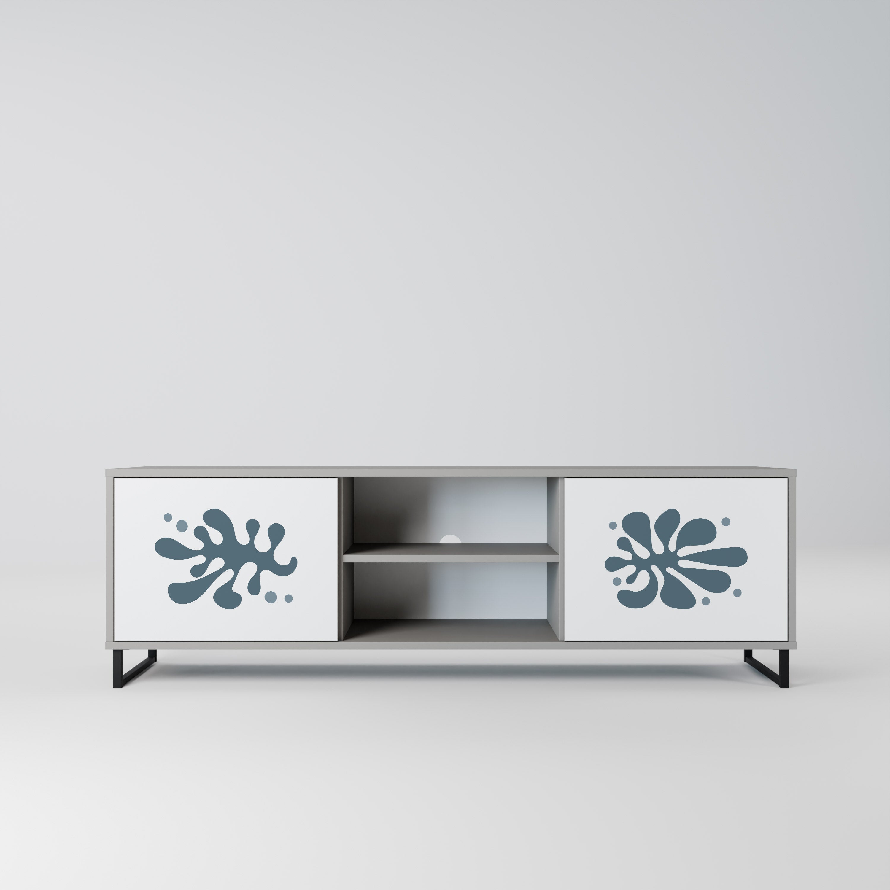 WONDERLAND VEGETATION Móvel de TV com 2 Portas em Acabamento Cinzento