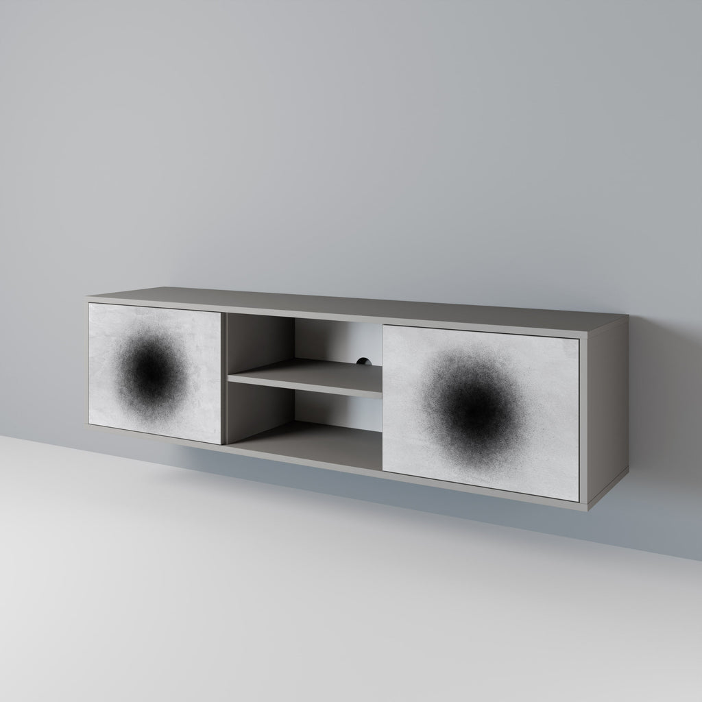BLACK HOLE Móvel de TV com 2 Portas em Acabamento Cinzento