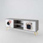 COLORFUL SHAPES Móvel de TV com 2 Portas em Acabamento Cinzento