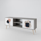 COLORFUL SHAPES Móvel de TV com 2 Portas em Acabamento Cinzento