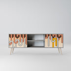 COLORFUL STRINGS Móvel de TV com 2 Portas em Acabamento Cinzento