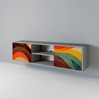 COLORFUL STRANDS Móvel de TV com 2 Portas em Acabamento Cinzento