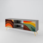 COLORFUL STRANDS Móvel de TV com 2 Portas em Acabamento Cinzento