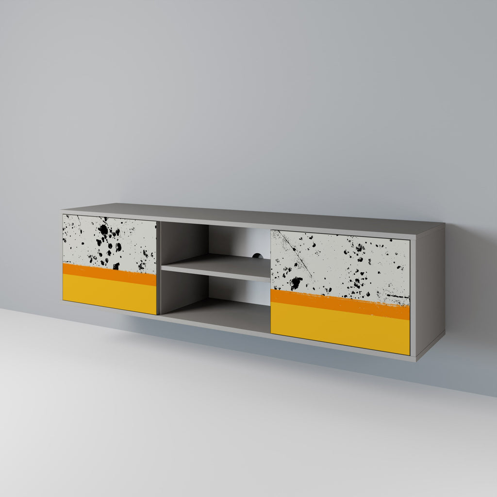 DYED BY ORANGE Móvel de TV com 2 Portas em Acabamento Cinzento