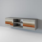 PECULIAR TRAIL Móvel de TV com 2 Portas em Acabamento Cinzento