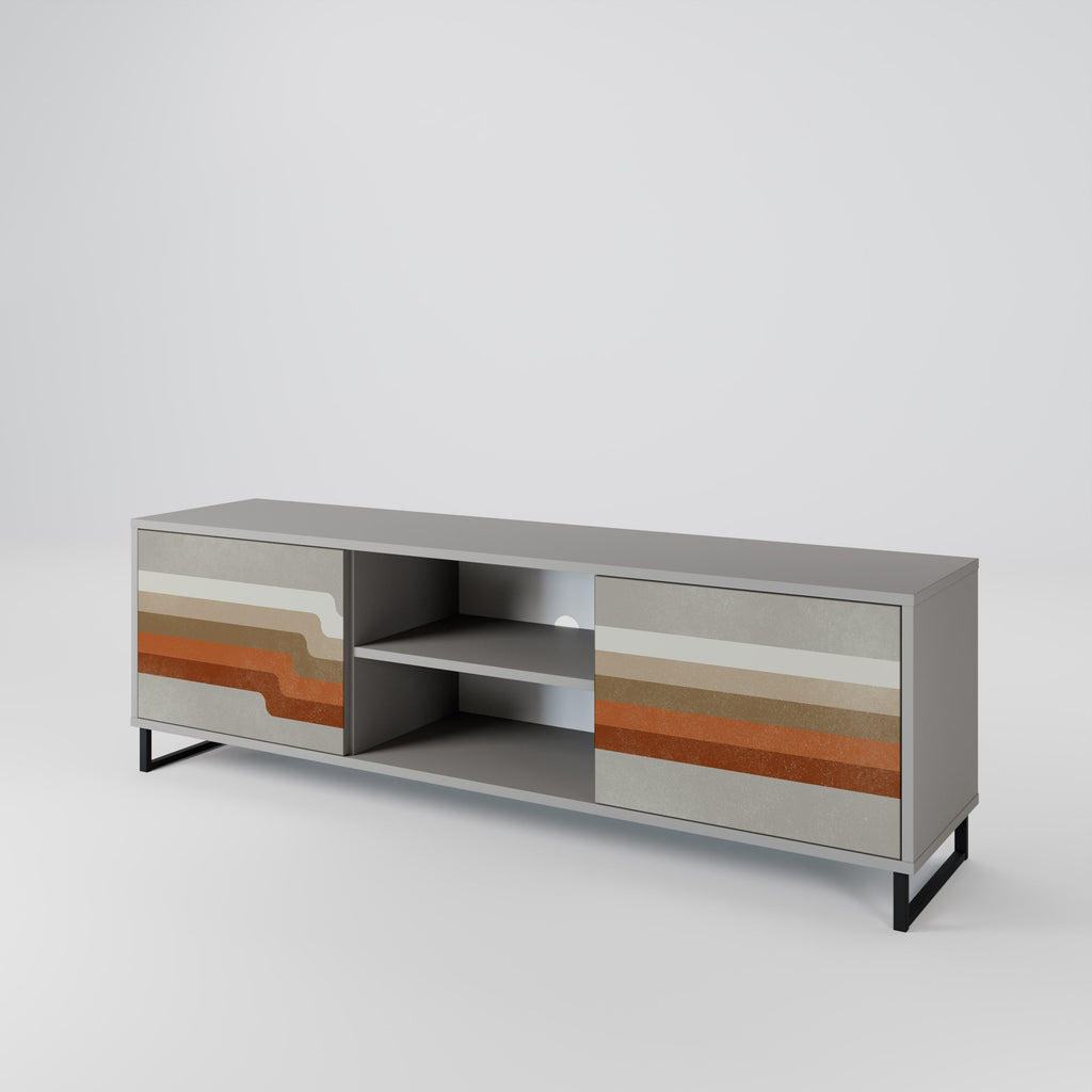 PECULIAR TRAIL Móvel de TV com 2 Portas em Acabamento Cinzento