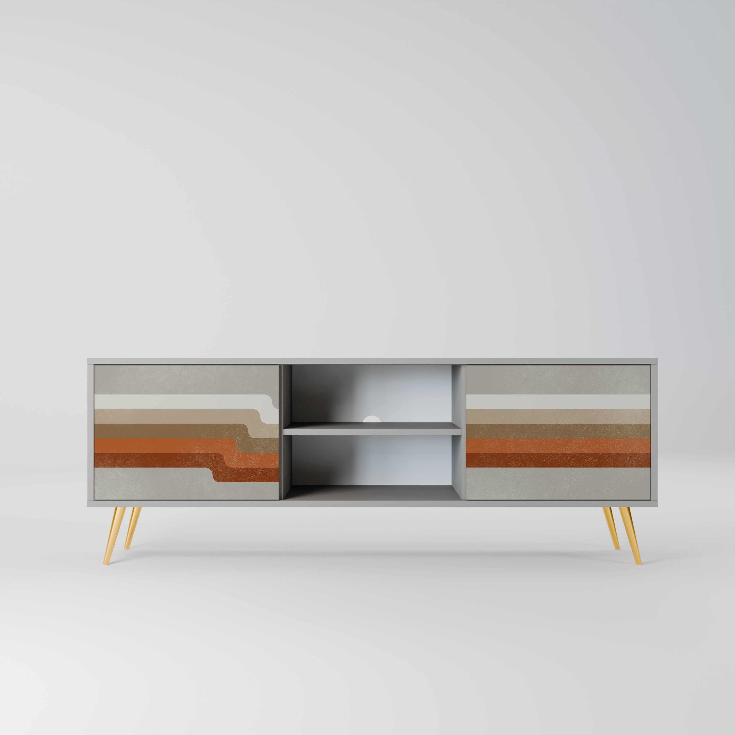 PECULIAR TRAIL Móvel de TV com 2 Portas em Acabamento Cinzento